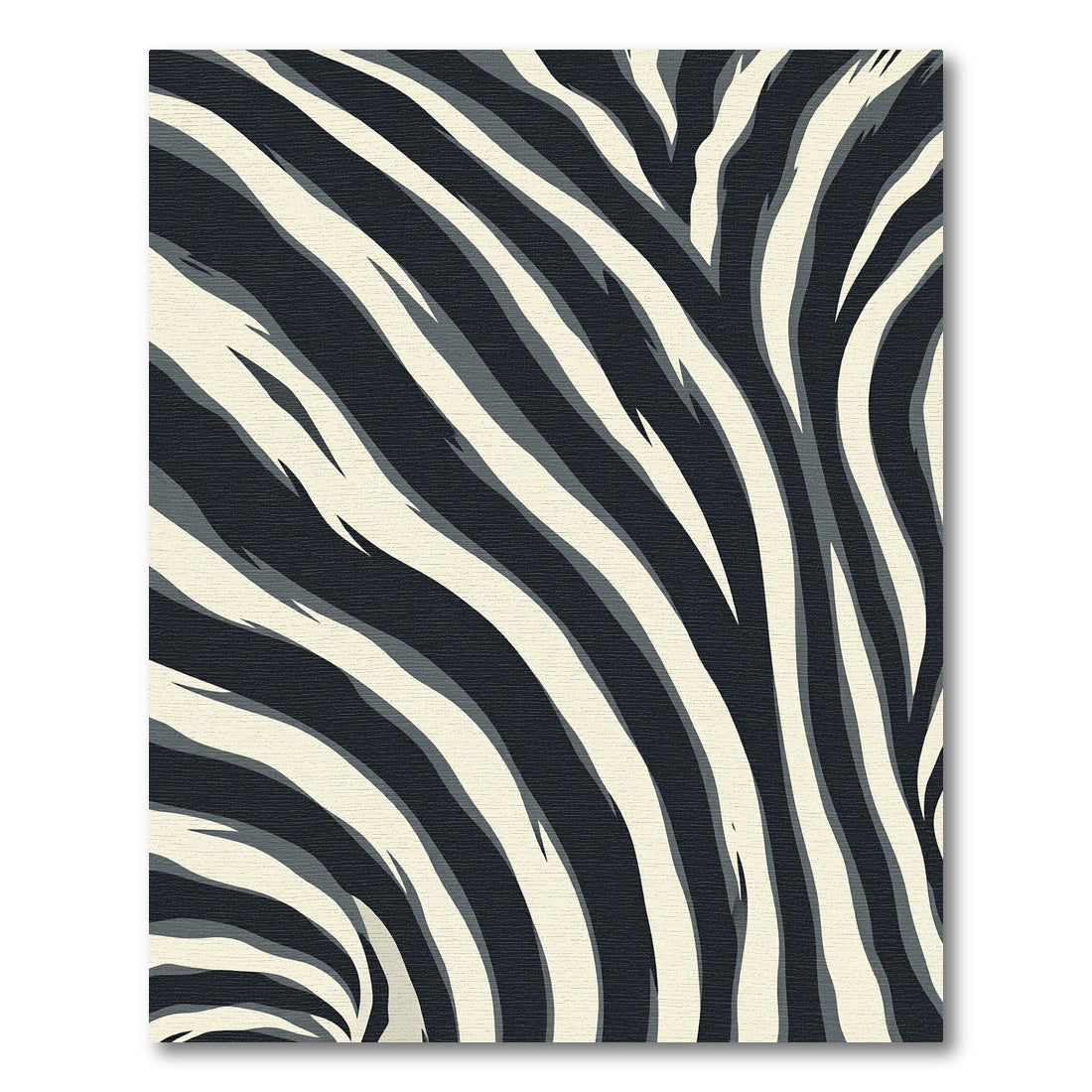 Modern Black and Ivory Zebra Sweep Rug