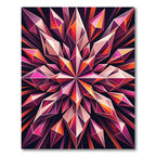 Radiant Pink Geometric Crystal Star Rug