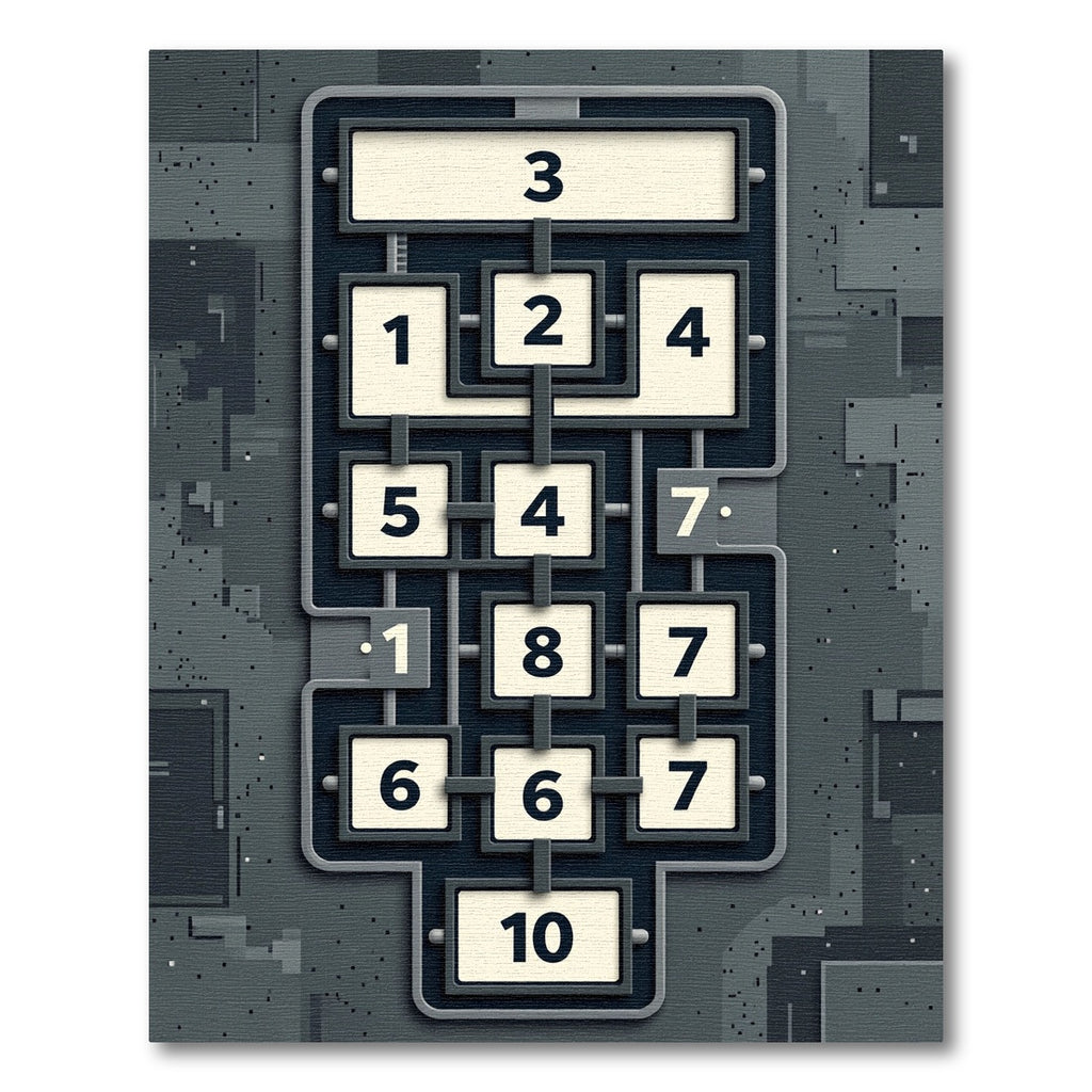 Industrial Charcoal Gray Geometric Tech Grid Rug