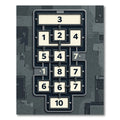 Industrial Charcoal Gray Geometric Tech Grid Rug