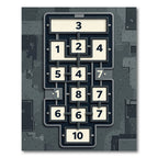 Industrial Charcoal Gray Geometric Tech Grid Rug