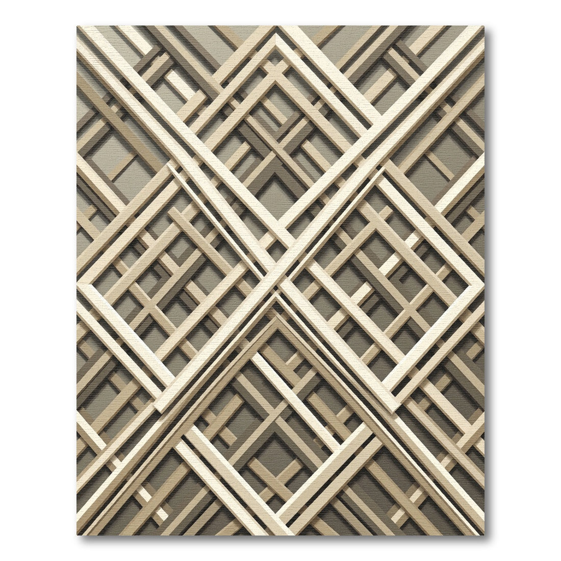 Sophisticated Neutral Lattice Geometric Rug