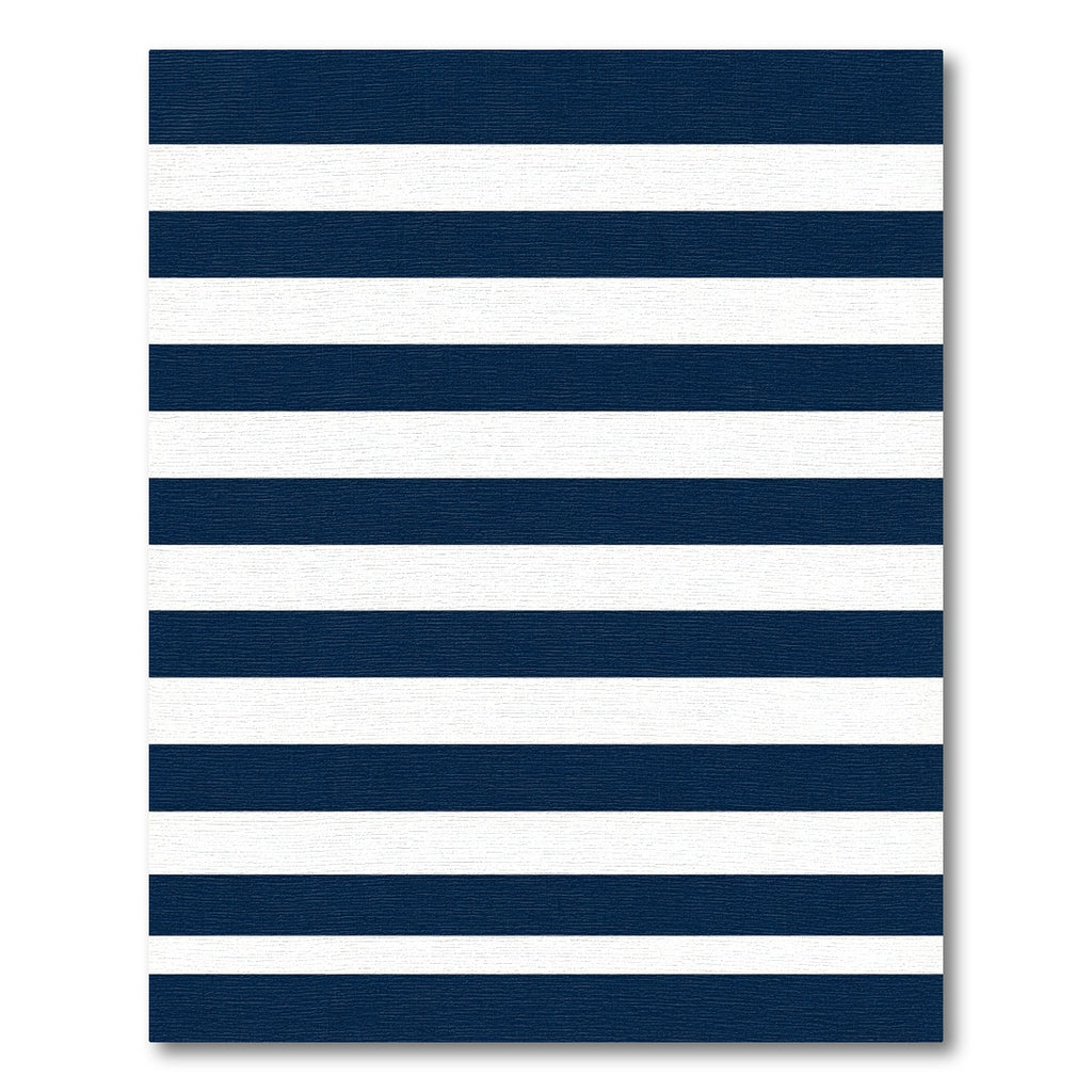Classic Navy Blue Horizontal Striped Rug