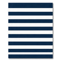 Classic Navy Blue Horizontal Striped Rug