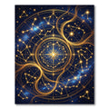 Celestial Golden Constellation Astral Map Rug