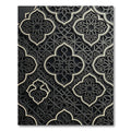 Elegant Charcoal Geometric Arabesque Lattice Rug