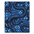 Electric Blue Serpentine Geometric Diamond Art Rug