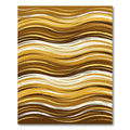 Cozy Golden Brown Wavy Horizontal Lines Rug