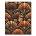 Golden Butterfly Fan Art Deco Rug
