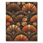 Golden Butterfly Fan Art Deco Rug