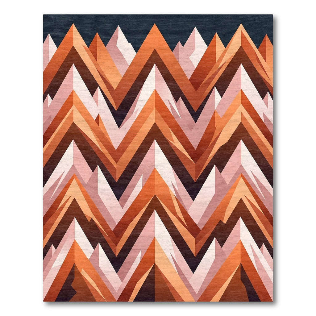 Geometric Chevron Orange Peak Landscape Rug