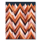 Geometric Chevron Orange Peak Landscape Rug
