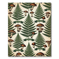 Vintage Botanical Forest Fern Mushroom Illustration Rug