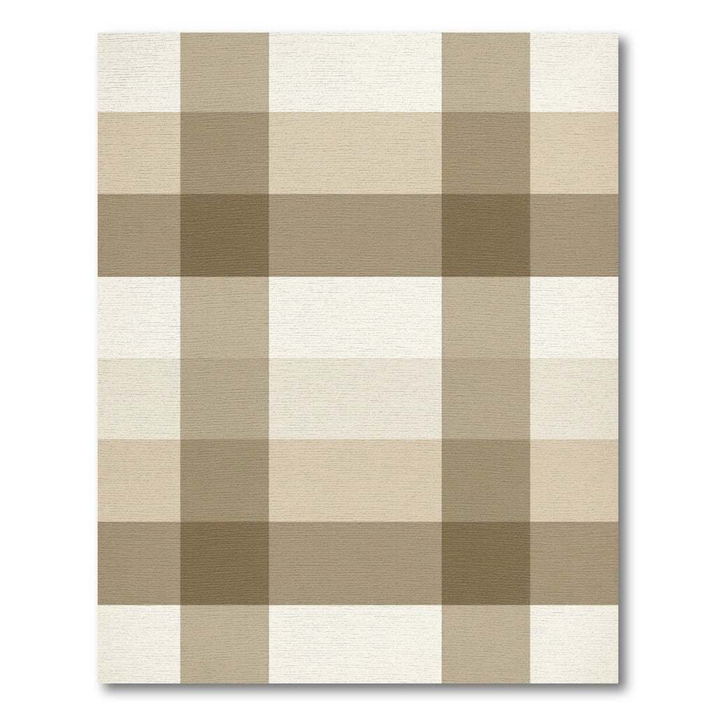 Neutral Plaid Gingham Checkered Rug