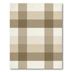 Neutral Plaid Gingham Checkered Rug