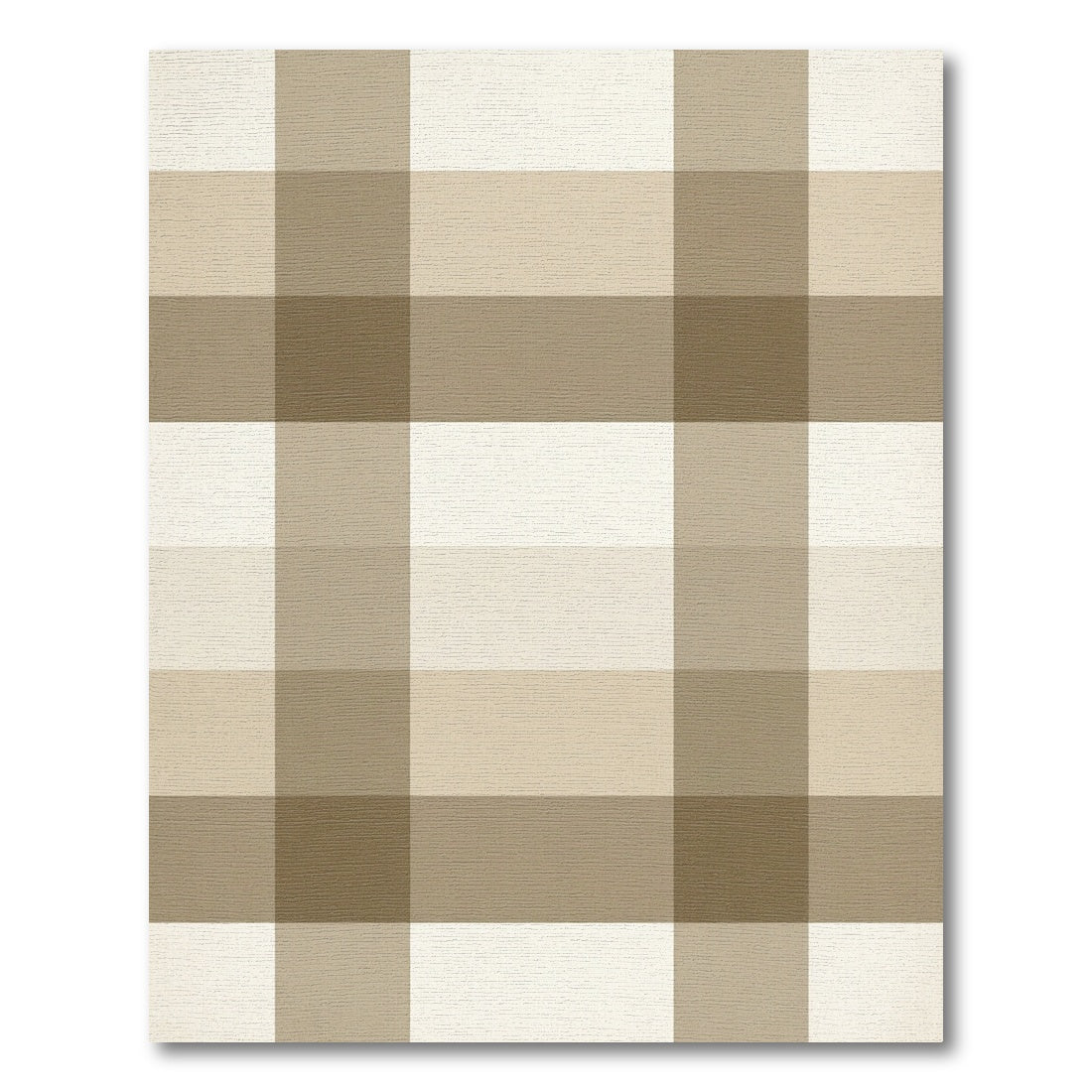 Neutral Plaid Gingham Checkered Rug