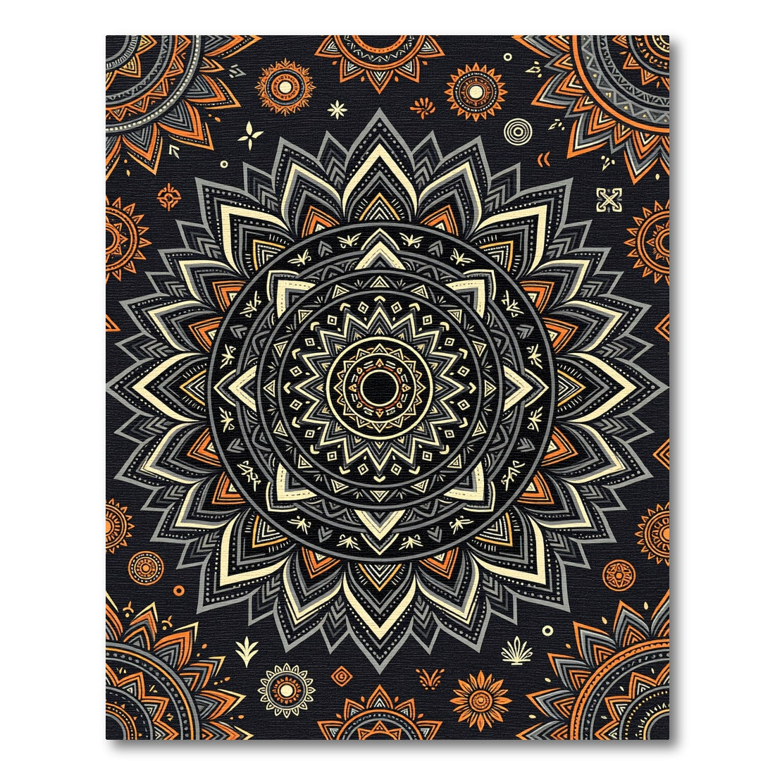 Sacred Golden Mandala Sun Chakra Rug