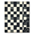 Monochromatic Checkered Cabin Geometric Art Rug
