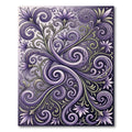 Elegant Purple Floral Swirls Rug