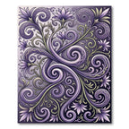 Elegant Purple Floral Swirls Rug