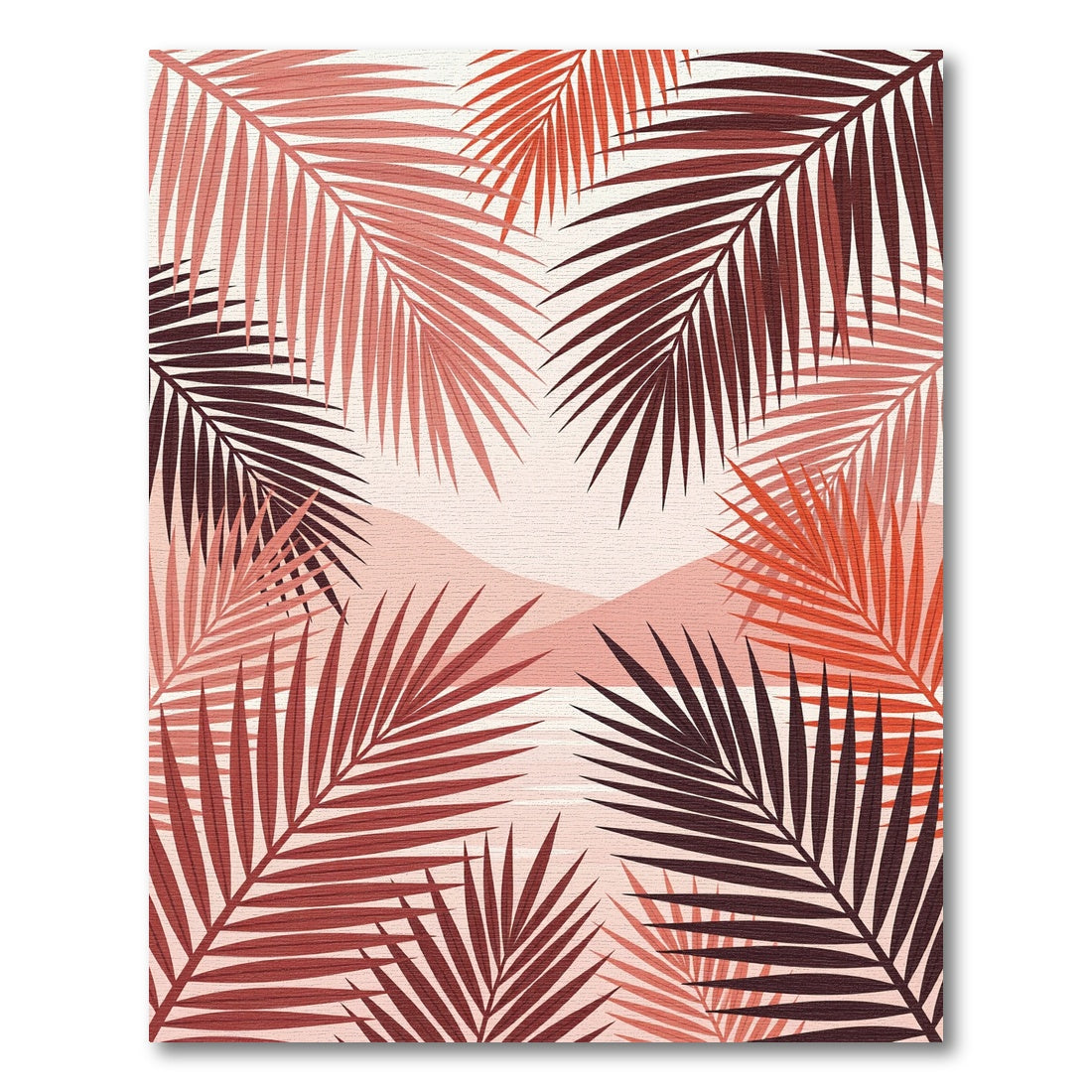 Terracotta Palm Frond Landscape Rug