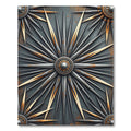 Gray Gold Starburst Rays Rug