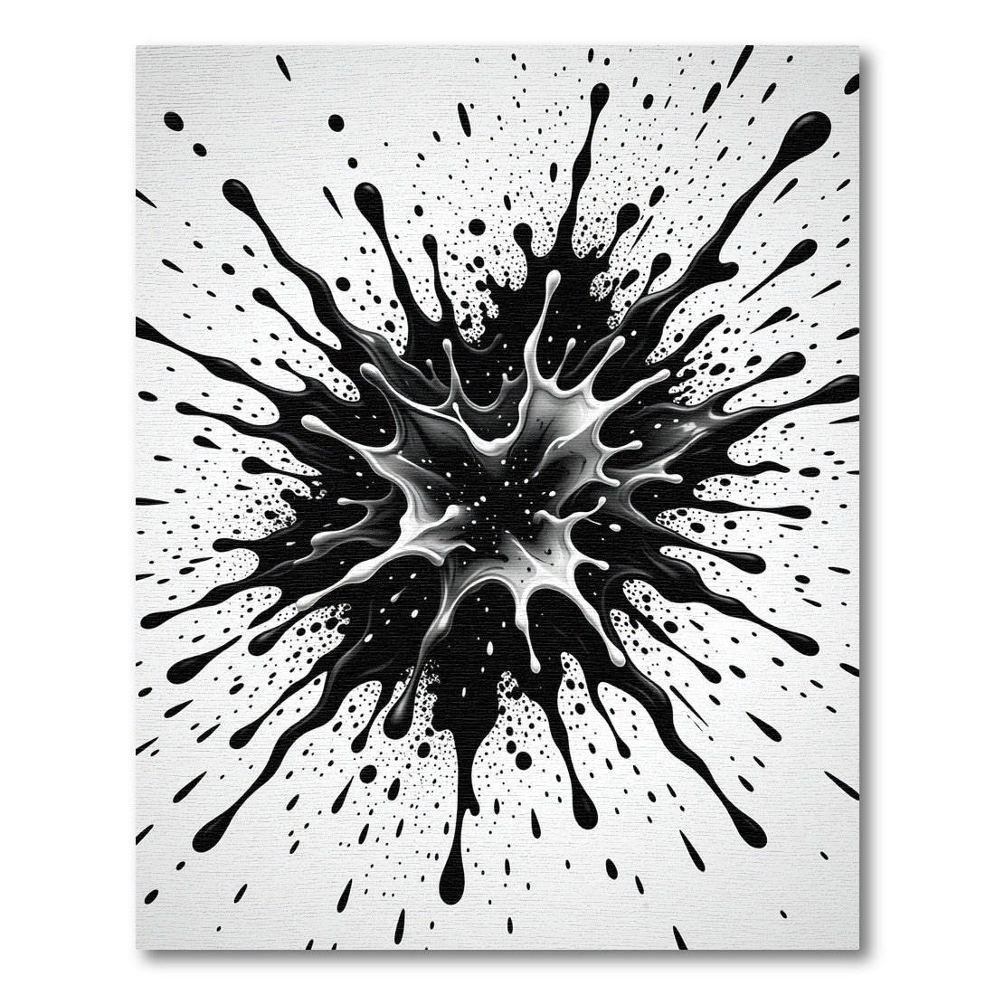 Dynamic Black White Splatter Explosion Rug