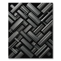 Monochrome Three Dimensional Metallic Geometric Blocks Rug