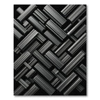 Monochrome Three Dimensional Metallic Geometric Blocks Rug