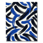 Bold Abstract Navy and Blue Swirls Rug