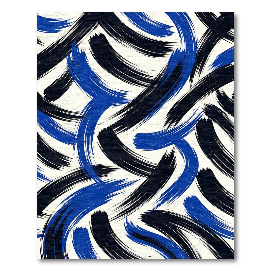 Bold Abstract Navy and Blue Swirls Rug