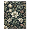 Vintage Dark Floral Botanical Cream Bloom Rug