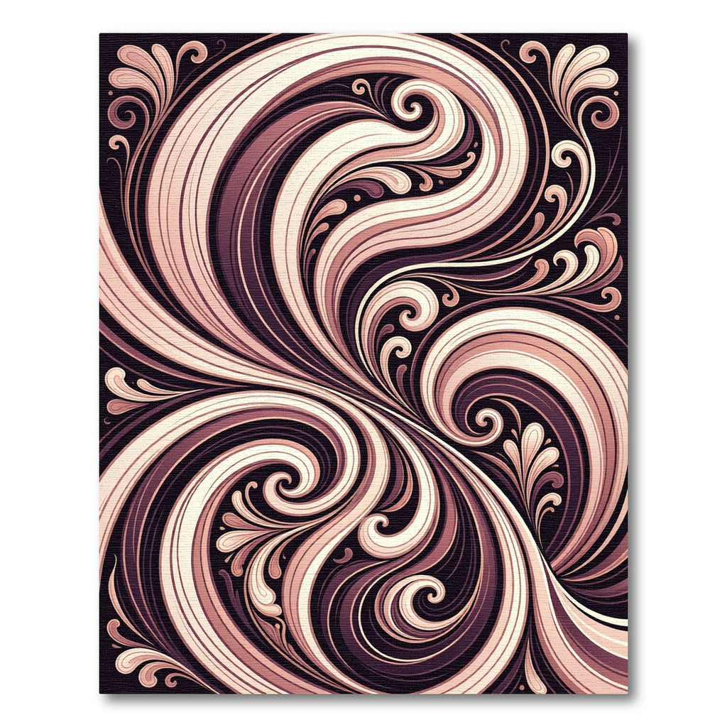 Mauve Swirl Floral Abstract Rug