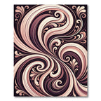Mauve Swirl Floral Abstract Rug