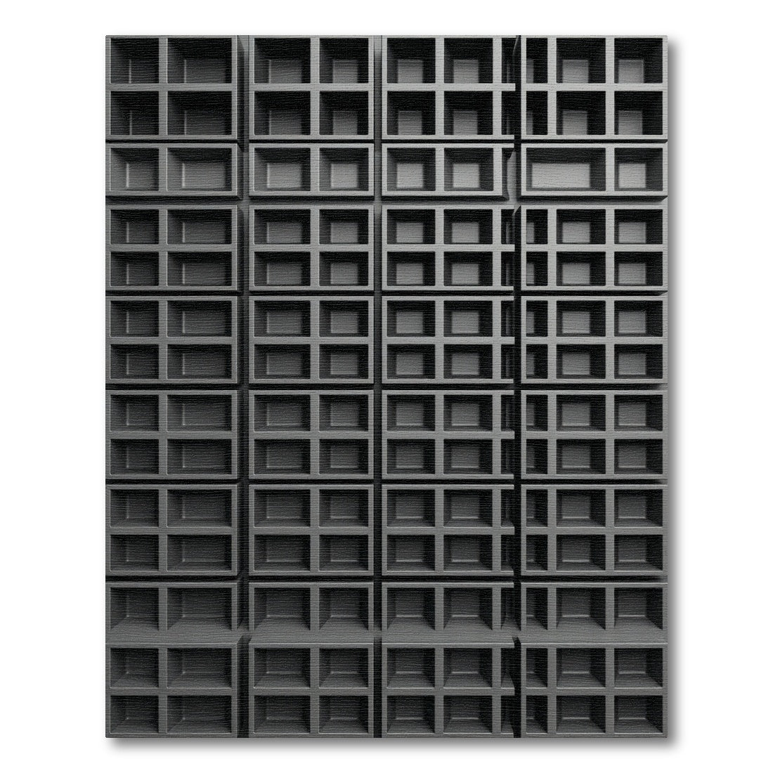 Modern Charcoal Architectural Grid Texture Rug
