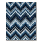 Navy Blue Chevron Zigzag Geometric Art Rug