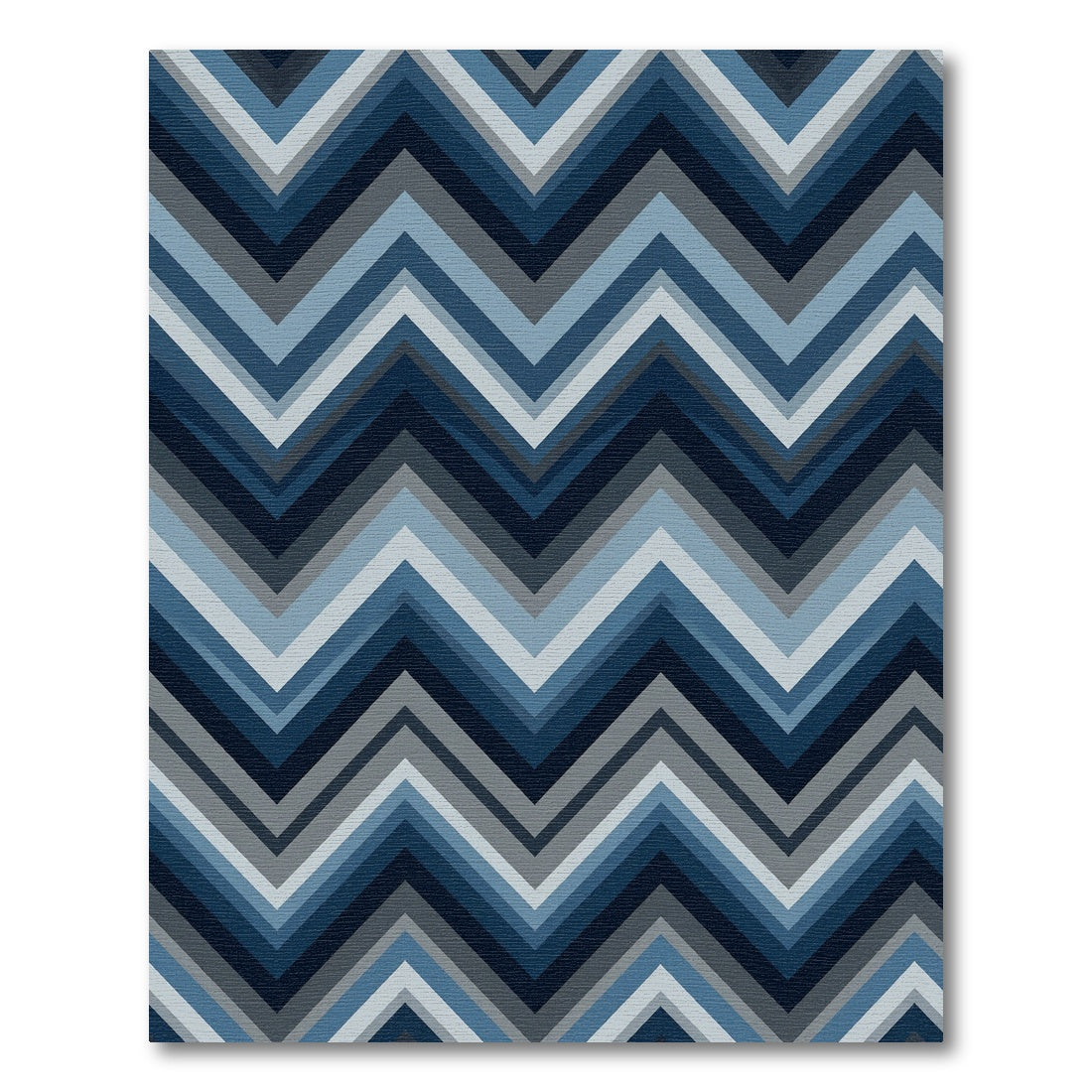 Navy Blue Chevron Zigzag Geometric Art Rug