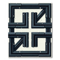 Dark Gray Cubic Maze Structure Rug