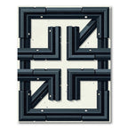 Dark Gray Cubic Maze Structure Rug