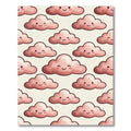 Whimsical Blush Pink Smiling Cloud Rug
