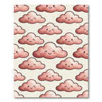 Whimsical Blush Pink Smiling Cloud Rug