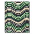 Earthy Wavy Forest Green Stripe Rug