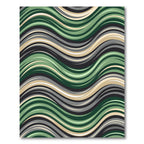 Earthy Wavy Forest Green Stripe Rug