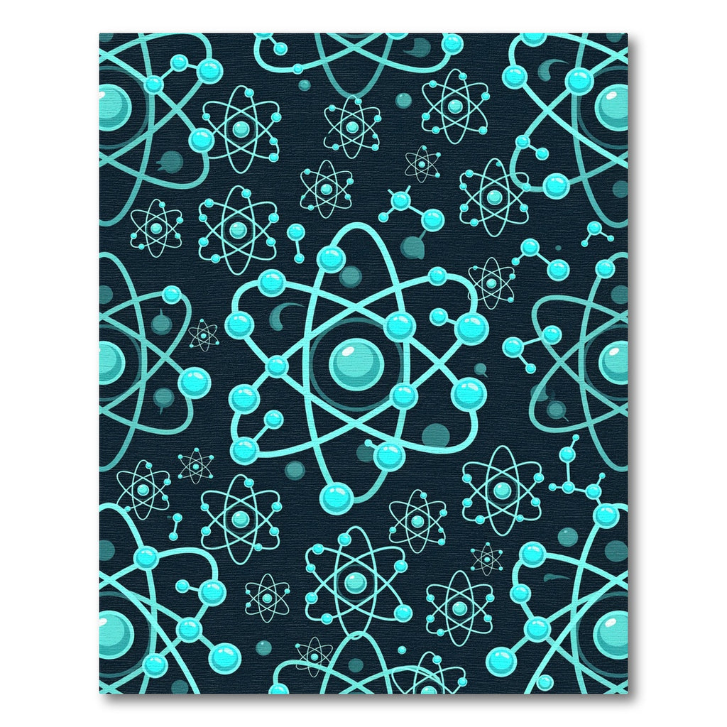 Aqua Atom Science Abstract Pattern Rug