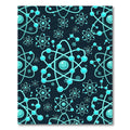 Aqua Atom Science Abstract Pattern Rug