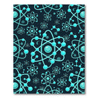 Aqua Atom Science Abstract Pattern Rug