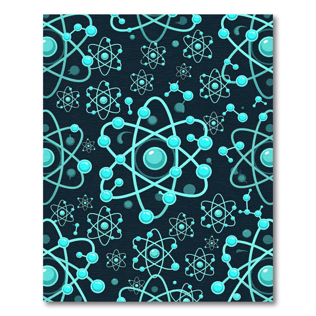 Aqua Atom Science Abstract Pattern Rug