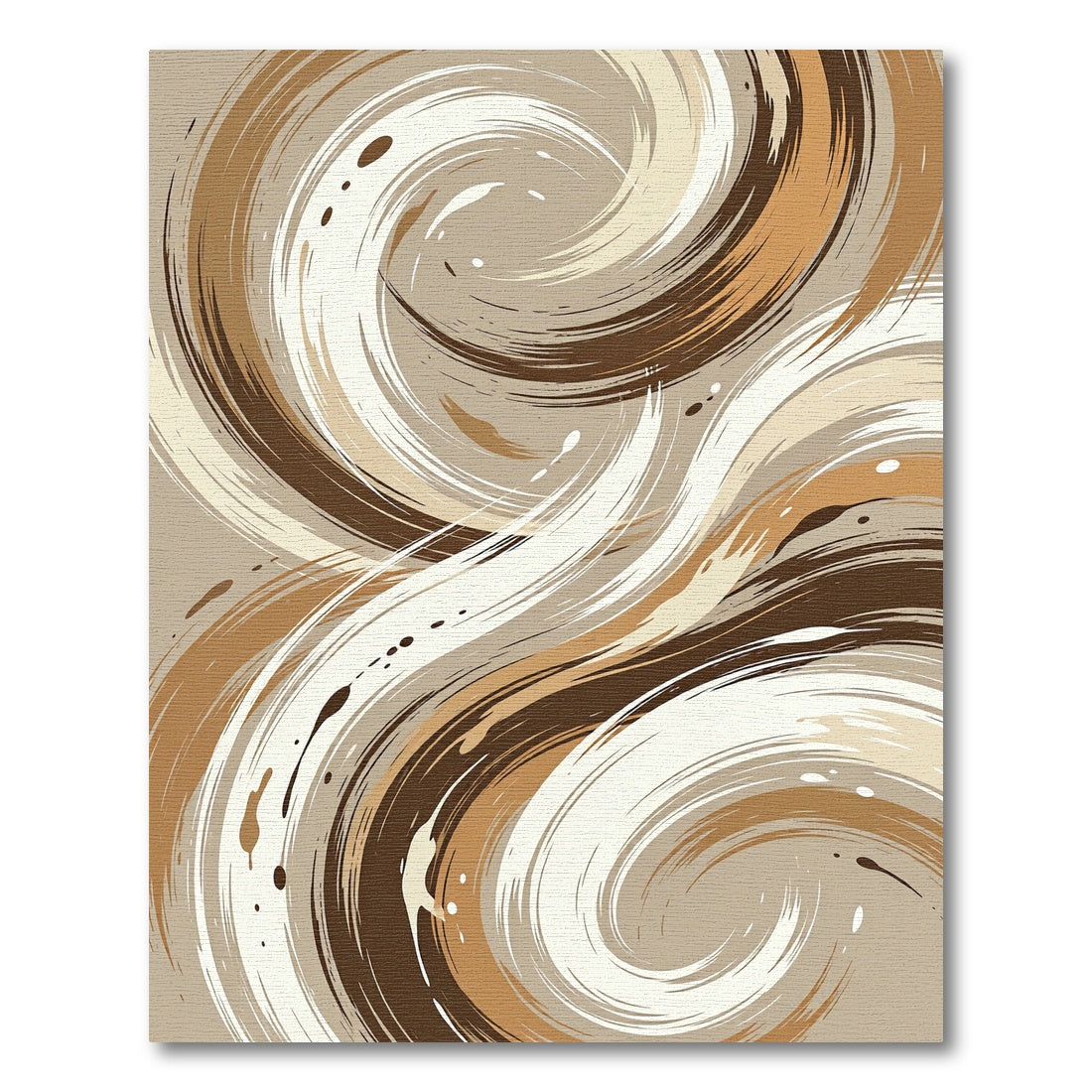 Sophisticated Earthy Tone Abstract Swirl Rug