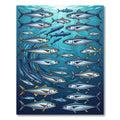 School of Silver Fish Ocean Rug