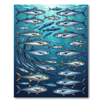 School of Silver Fish Ocean Rug